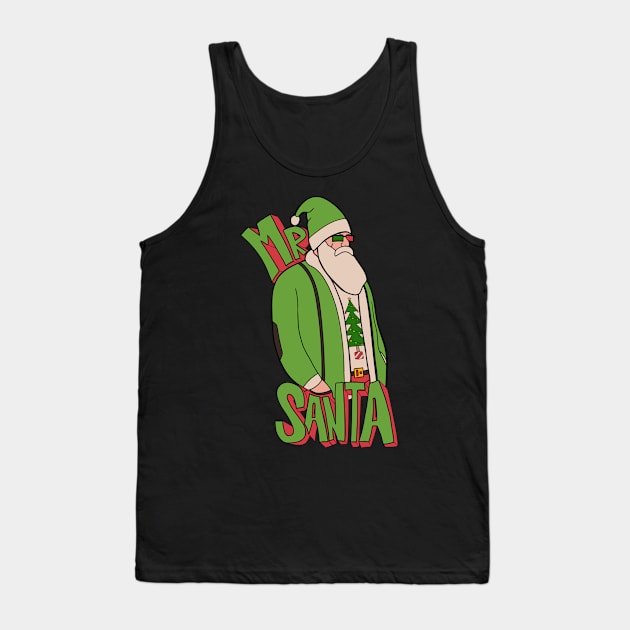 Green Mr Santa Tank Top by Swadeillustrations